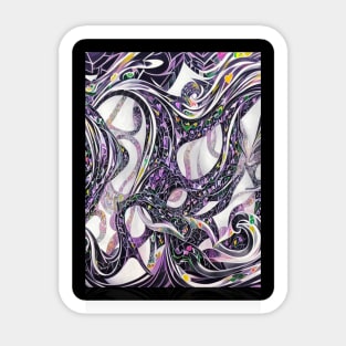 Spiral Galaxy Drawing Black Hearts Stars Sticker